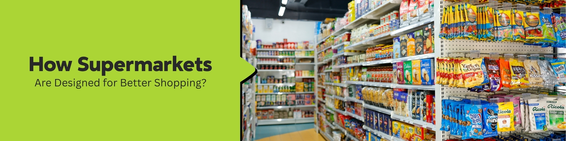 Interior of a supermarket showing layout and shopper experience
